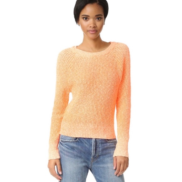 Free People Electric City Neon Orange Cozy Knit Sweater Small - Picture 1 of 7